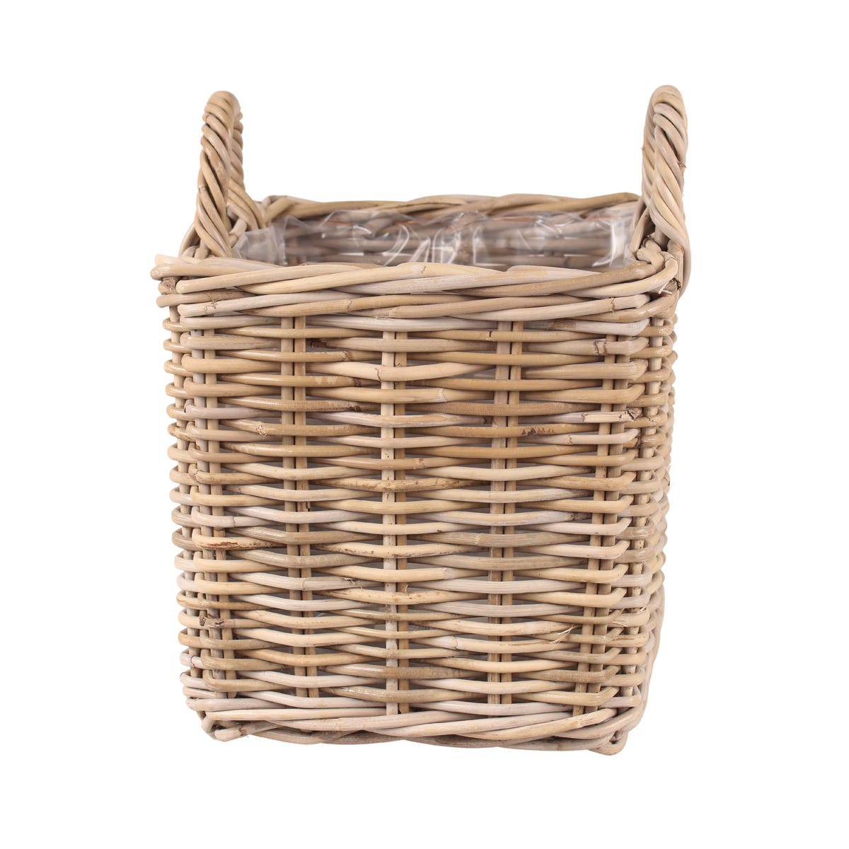 Cermax Osłonka doniczki rattan Cube 30 cm brązowa