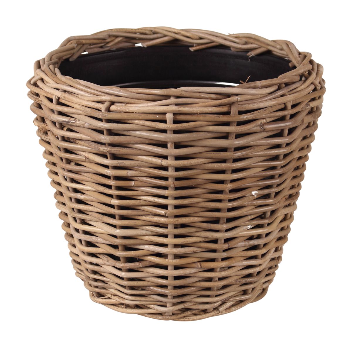 Cermax Osłonka doniczki rattan Lumi 37 cm brązowa
