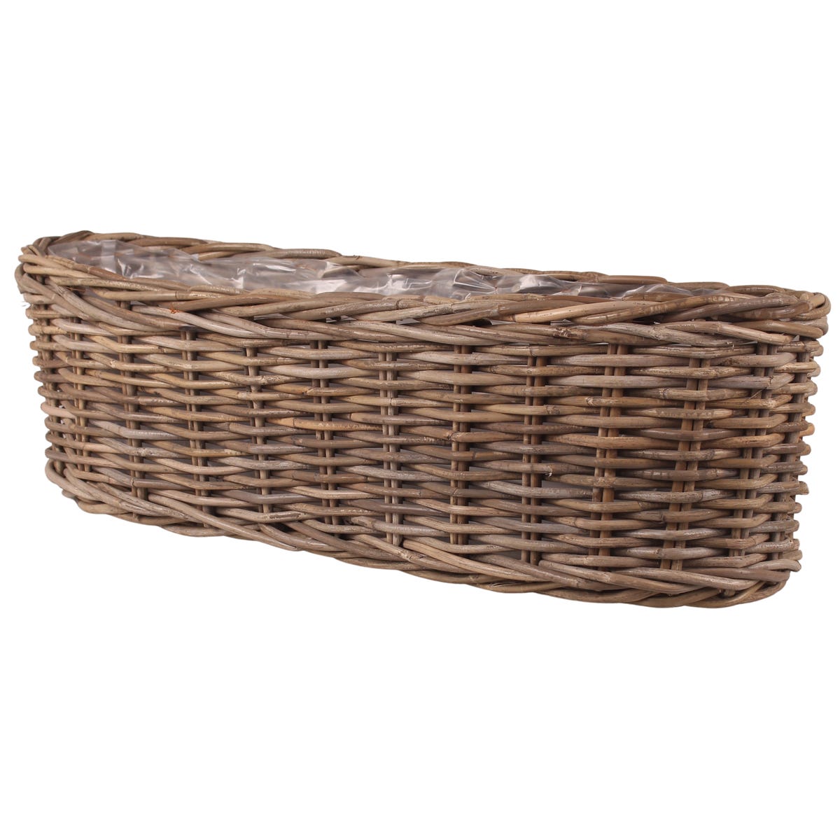 Cermax Osłonka doniczki rattan Boxy 117 cm ciemny brąz