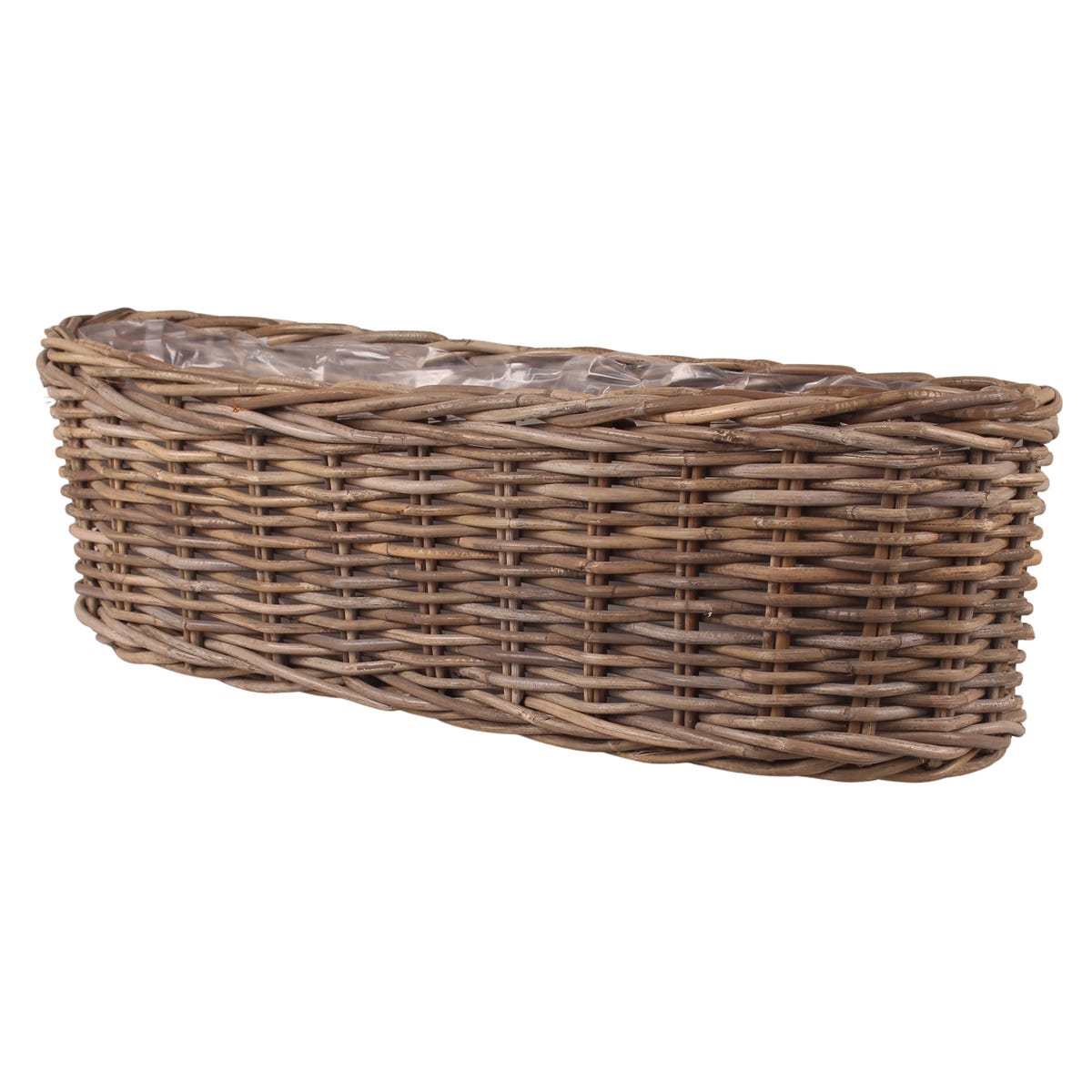Cermax Osłonka doniczki rattan Boxy 100 cm ciemny brąz