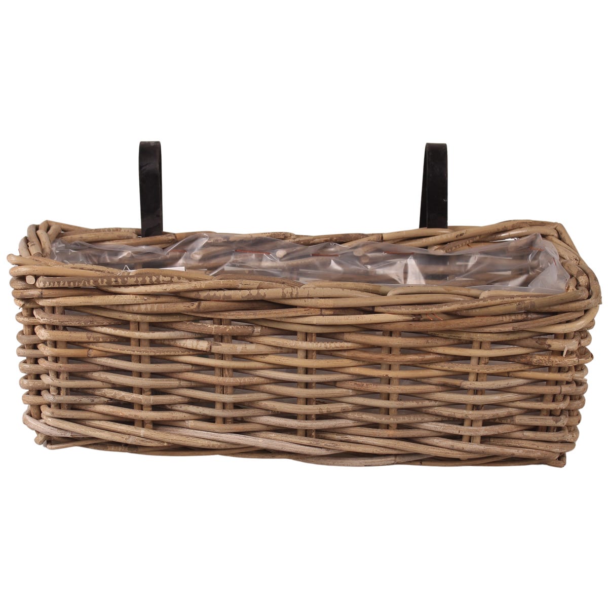 Cermax Osłonka doniczki na balkon rattan Balcony 46 cm ciemny brąz