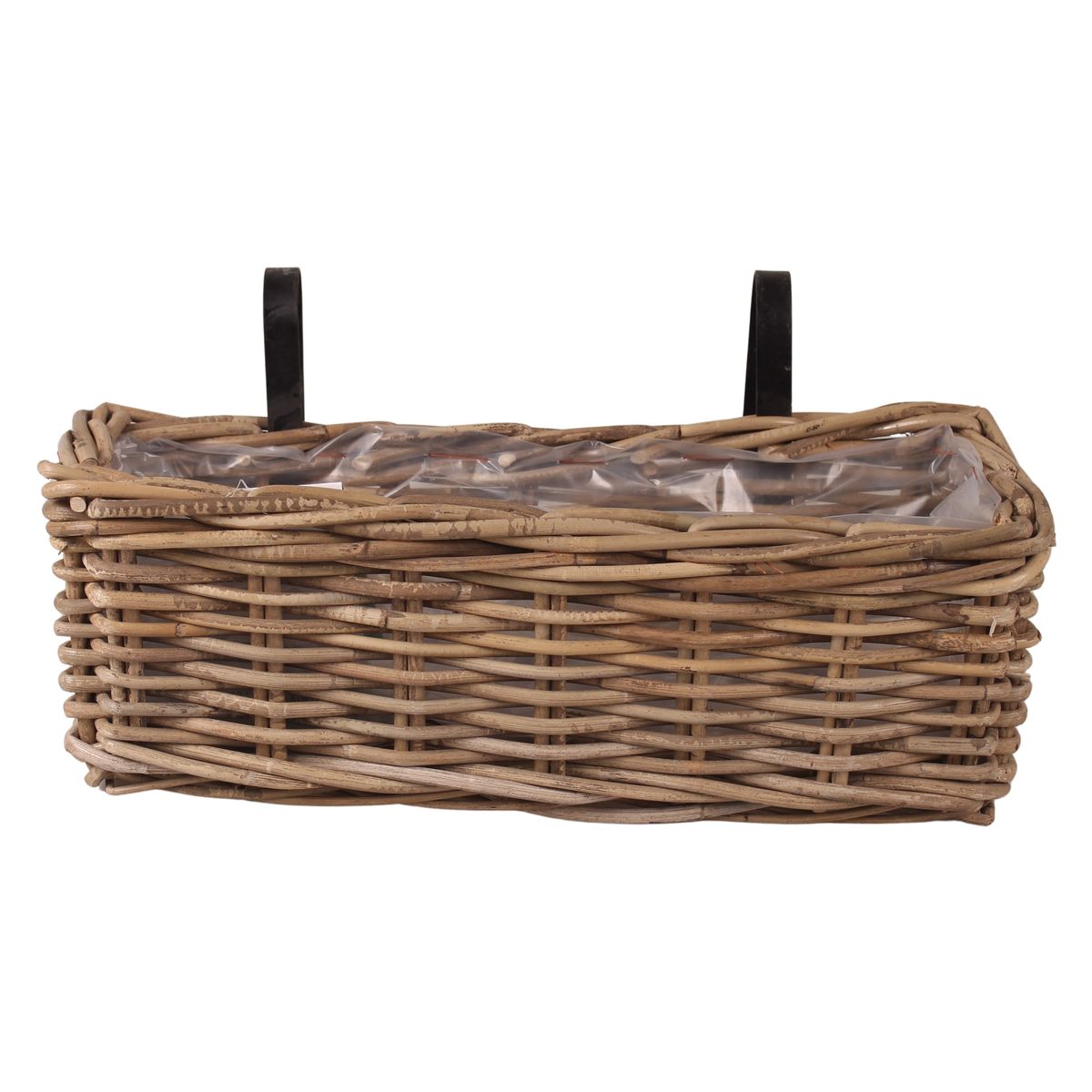 Cermax Osłonka doniczki na balkon rattan Balcony 57 cm ciemny brąz