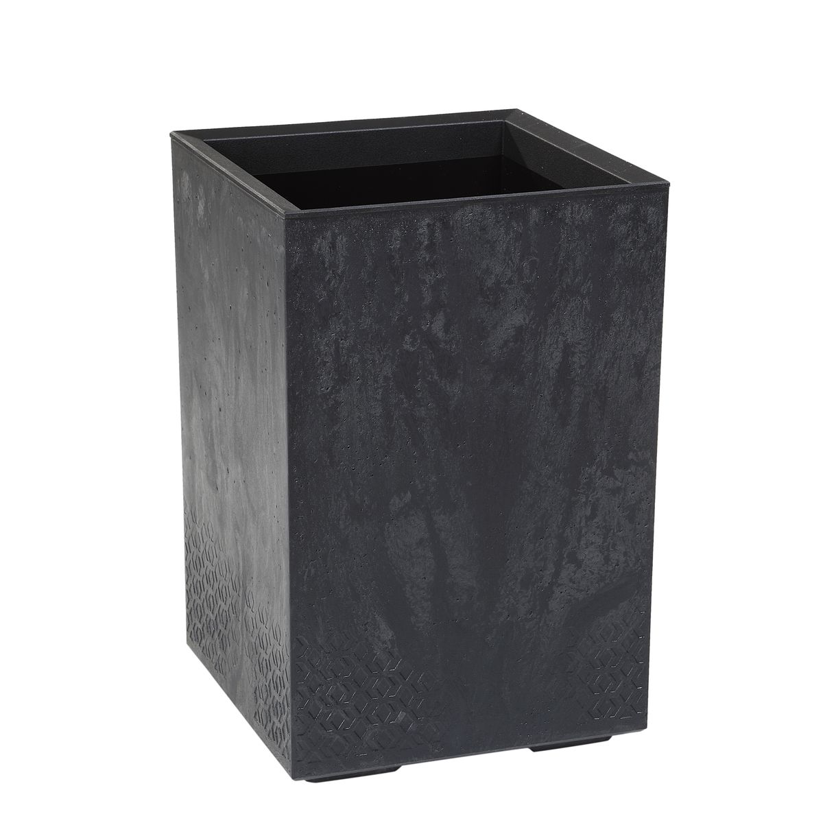 Donica plastikowa Karo Eco 39.8x39.8 cm czarna Lamela