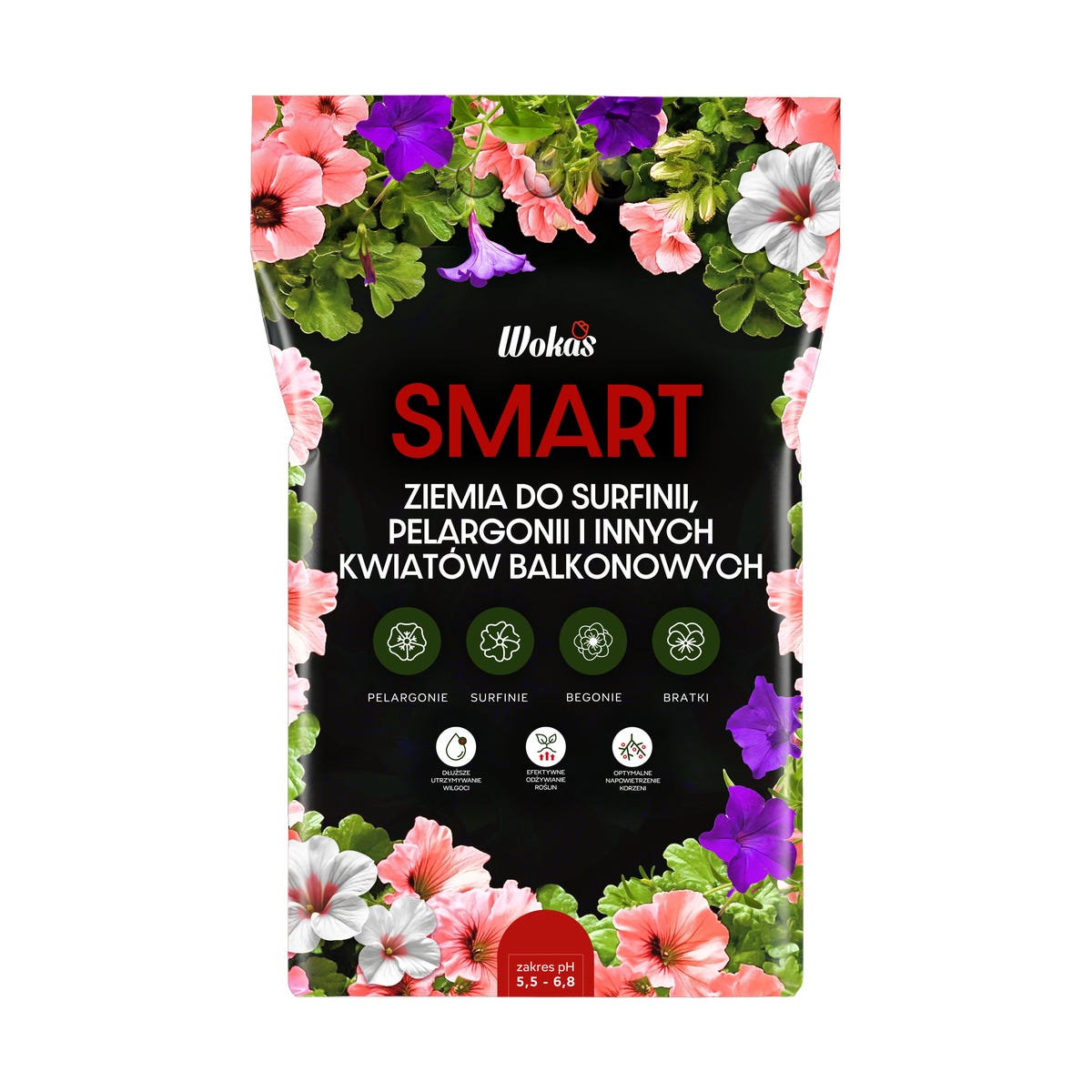 Wokas Ziemia do kwiatów balkonowych SMART 20l BIO