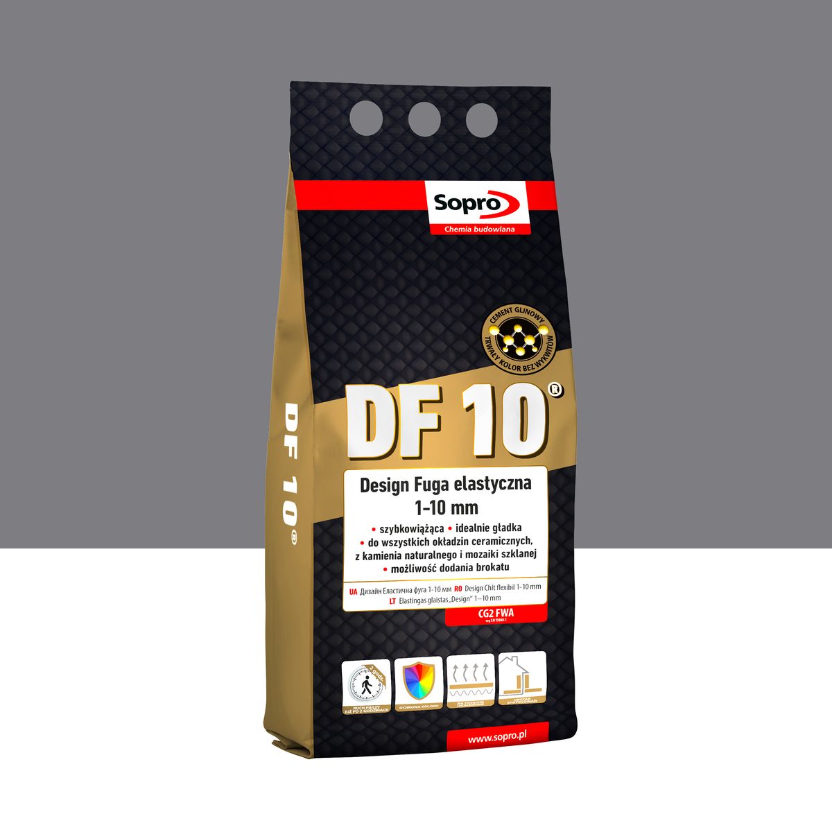 Fuga elastyczna DF10 Szary Beton 14 2 kg Sopro