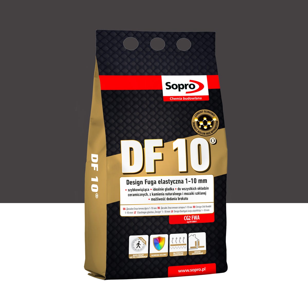 Fuga elastyczna DF10 Czarna 90 4 kg Sopro