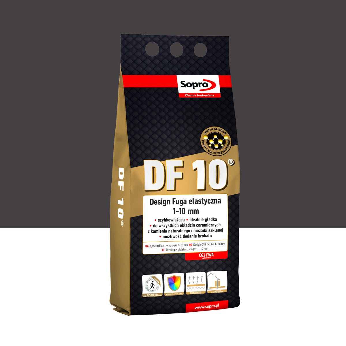 Fuga elastyczna DF10 Czarna 90 2 kg Sopro