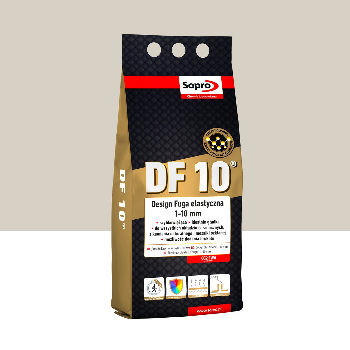 Fuga elastyczna DF10 Jasny Beż 29 2 kg Sopro