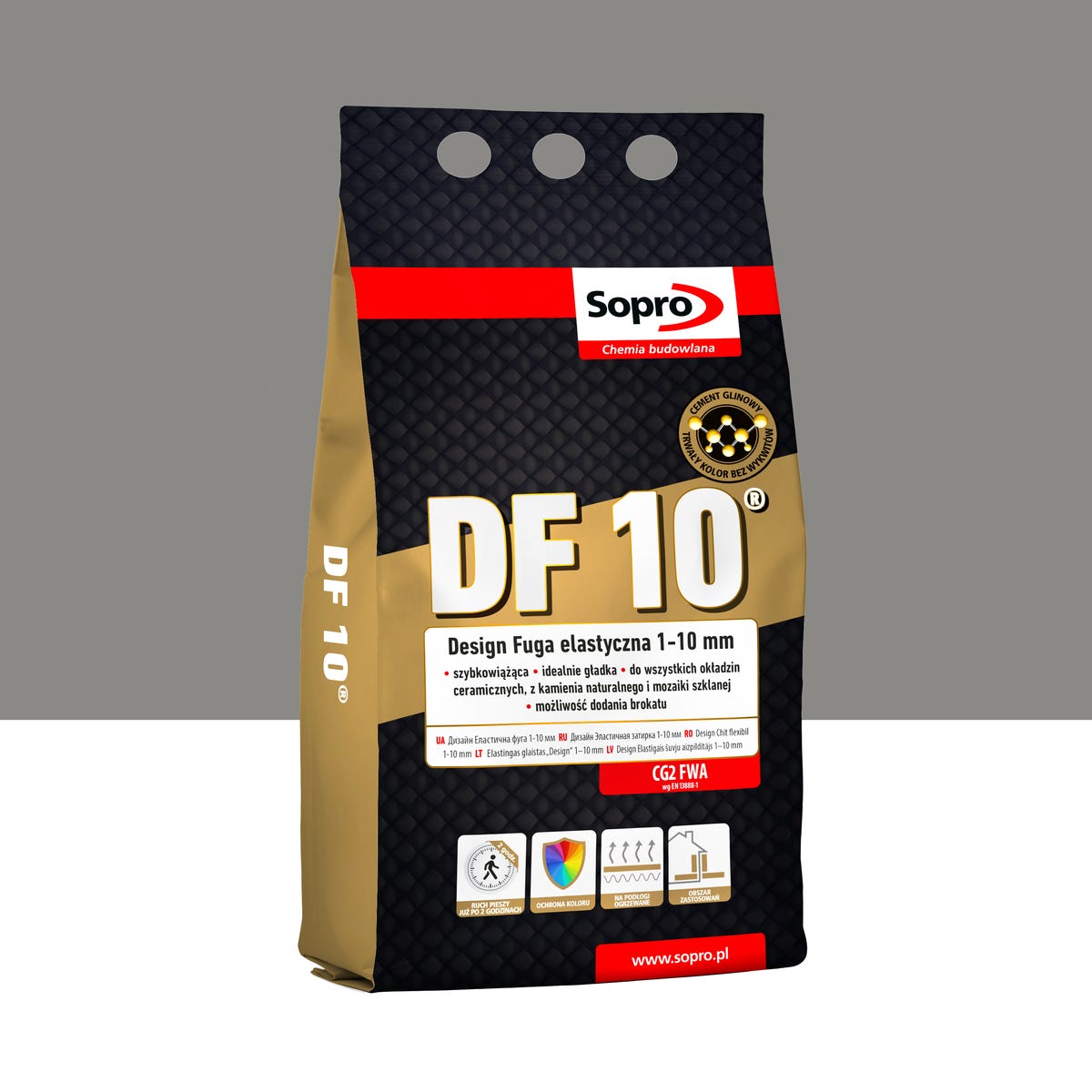 Fuga elastyczna DF10 Szara 22 4 kg Sopro