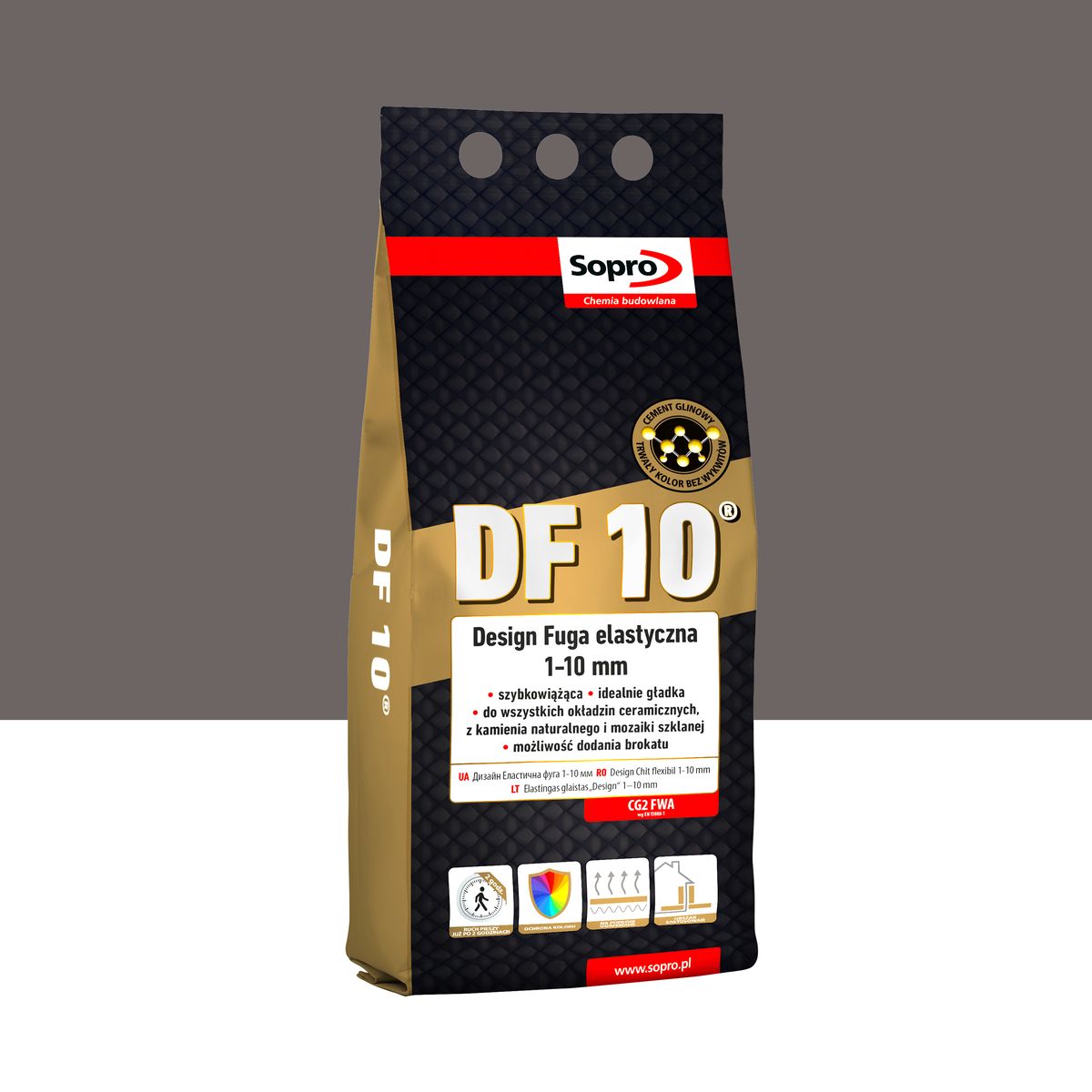 Fuga elastyczna DF10 Ciemna Szara 70 2 kg Sopro