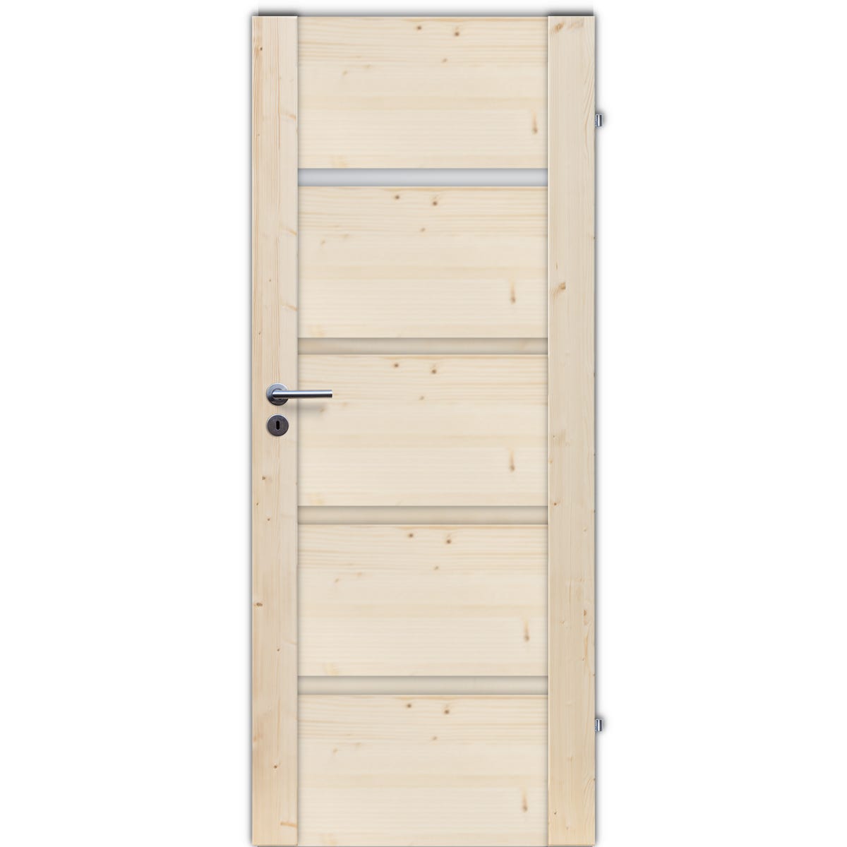 Drzwi wewnętrzne drewniane świerkowe surowe łazienkowe Skogen 70 prawe