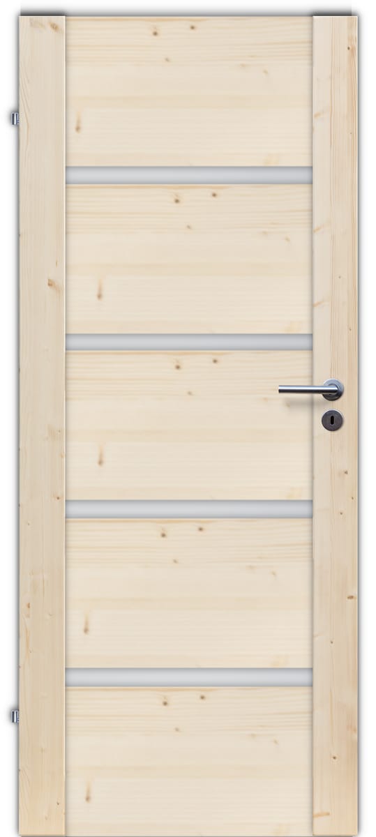Drzwi wewnętrzne drewniane świerkowe surowe pokojowe Skogen 70 lewe