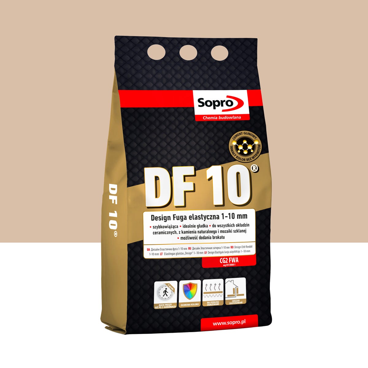 Fuga elastyczna DF10 Beżowa 35 4 kg Sopro