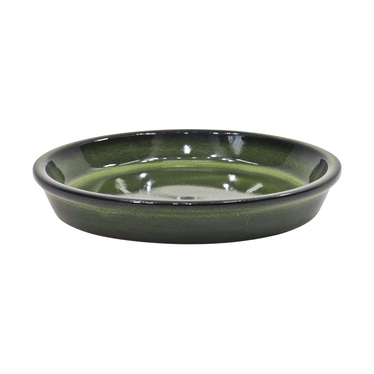 Cermax Podstawka  pod doniczkę ceramiczna śr. 18 cm zielona