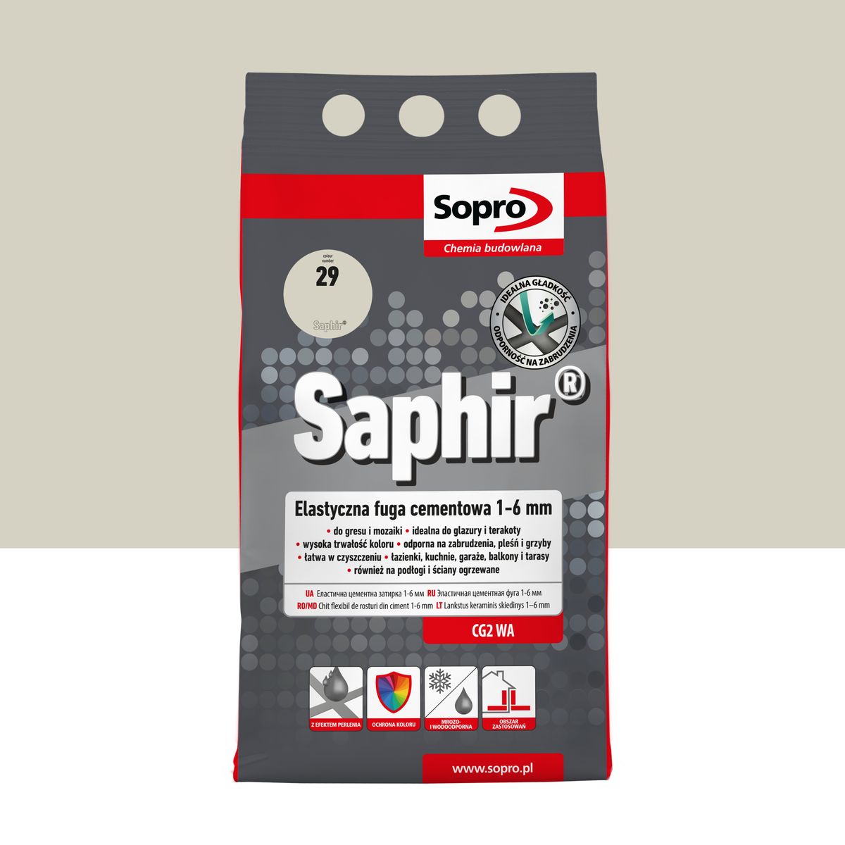 Fuga elastyczna Saphir Jasny beż 4 kg kolor 29 Sopro