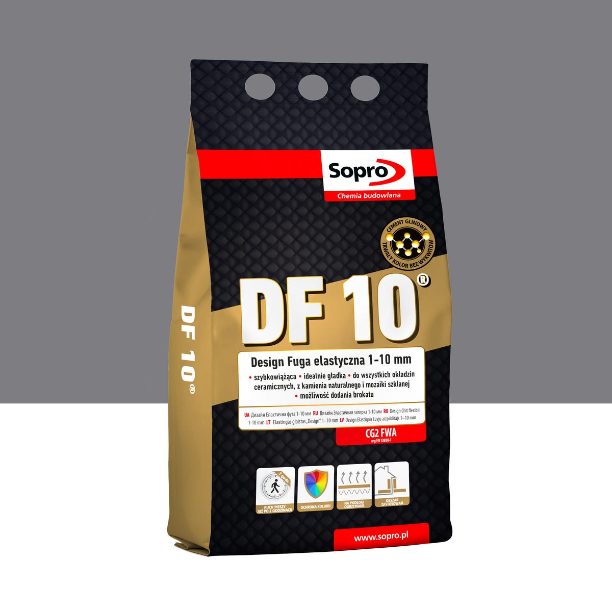 Fuga elastyczna DF10 Szary Beton 14 4 kg Sopro
