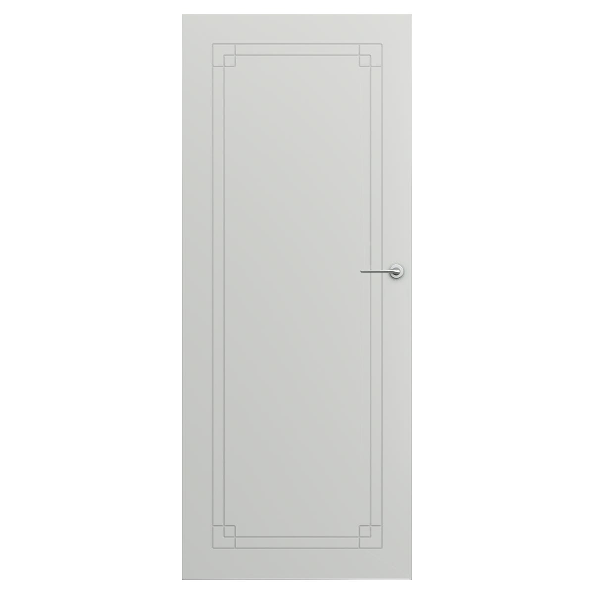 Drzwi wewnętrzne bezprzylgowe pokojowe pełne Art Deco 7 70 lewe szare