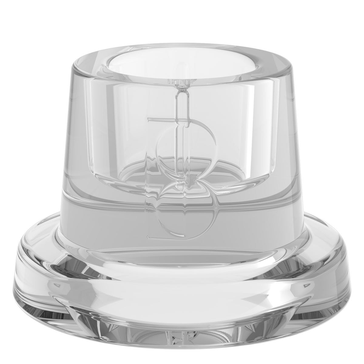 Świecznik szklany na świecę stołową wys. 4 cm transparentny
