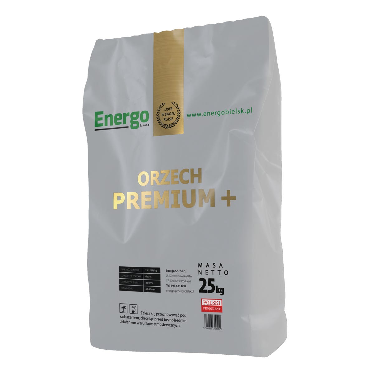ENERGO Węgiel orzech PREMIUM+ 25-27 MJ/kg bez akcyzy 25kg
