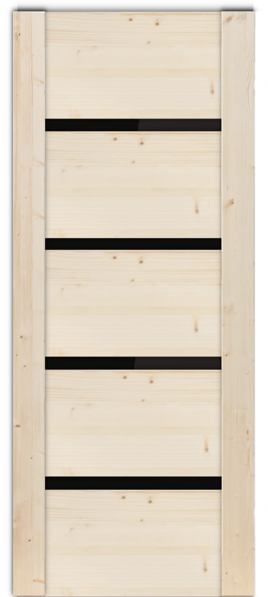 Drzwi przesuwne 80 pokojowe Skogen Nero świerk surowy