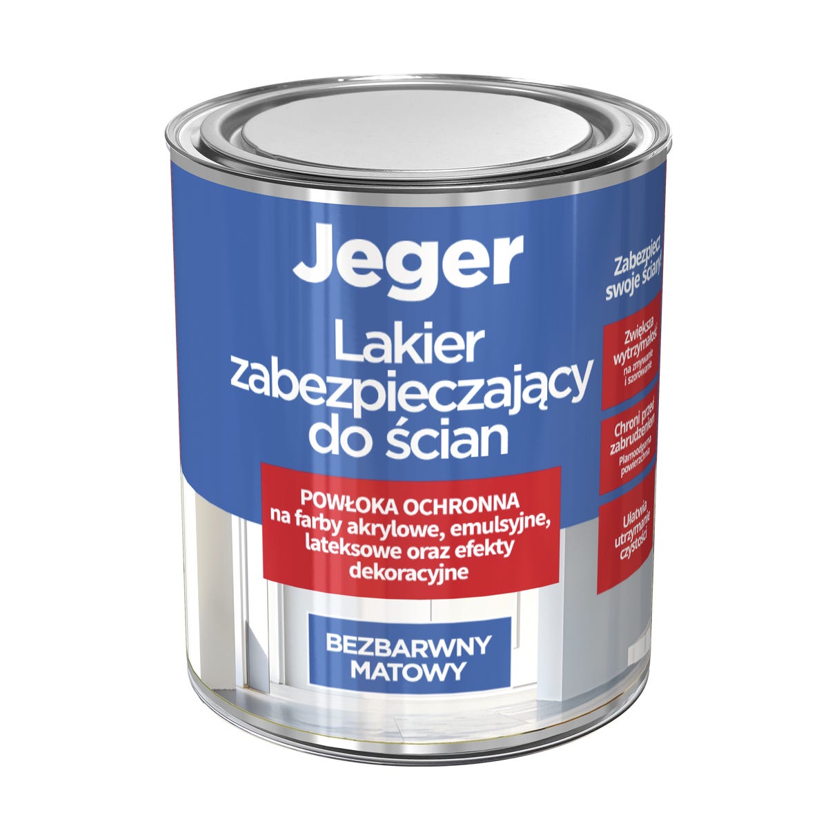 Lakier zabezpieczający do ścian bezbarwny mat 0.75 l Jeger