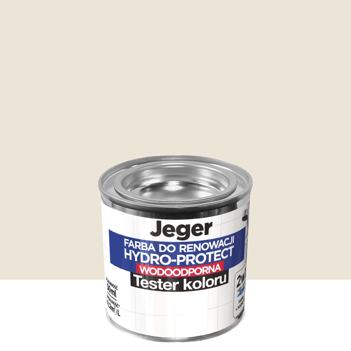 Tester farby do renowacji Hydro-Protect Biały mat 50 ml Jeger