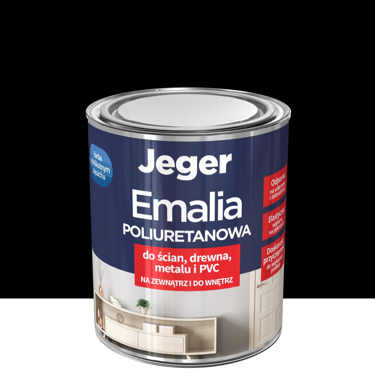 Emalia poliuretanowa Premium Czarny półmat 0.5 l Jeger