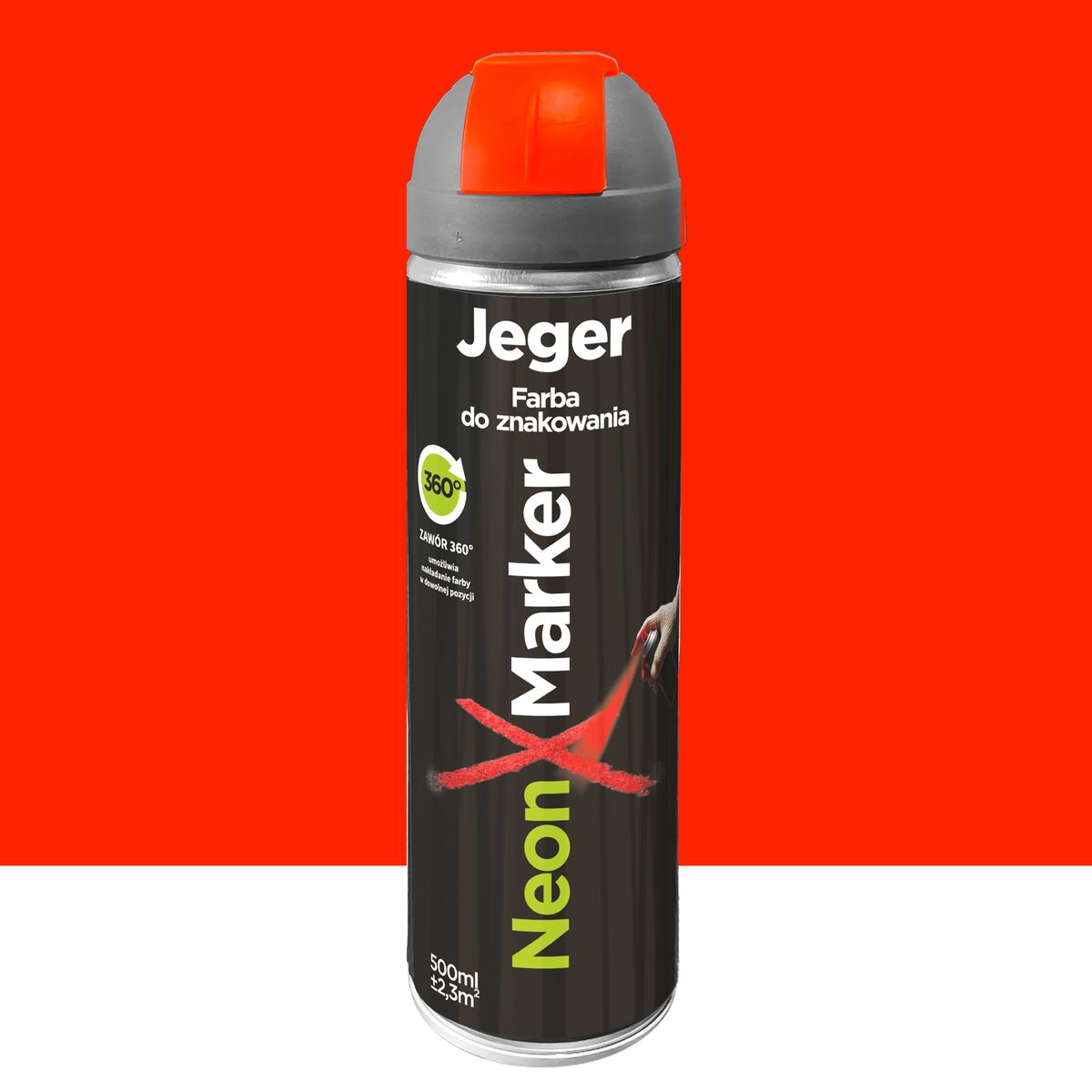 Farba do znakowania w sprayu Fluo czerwona 500 ml Jeger