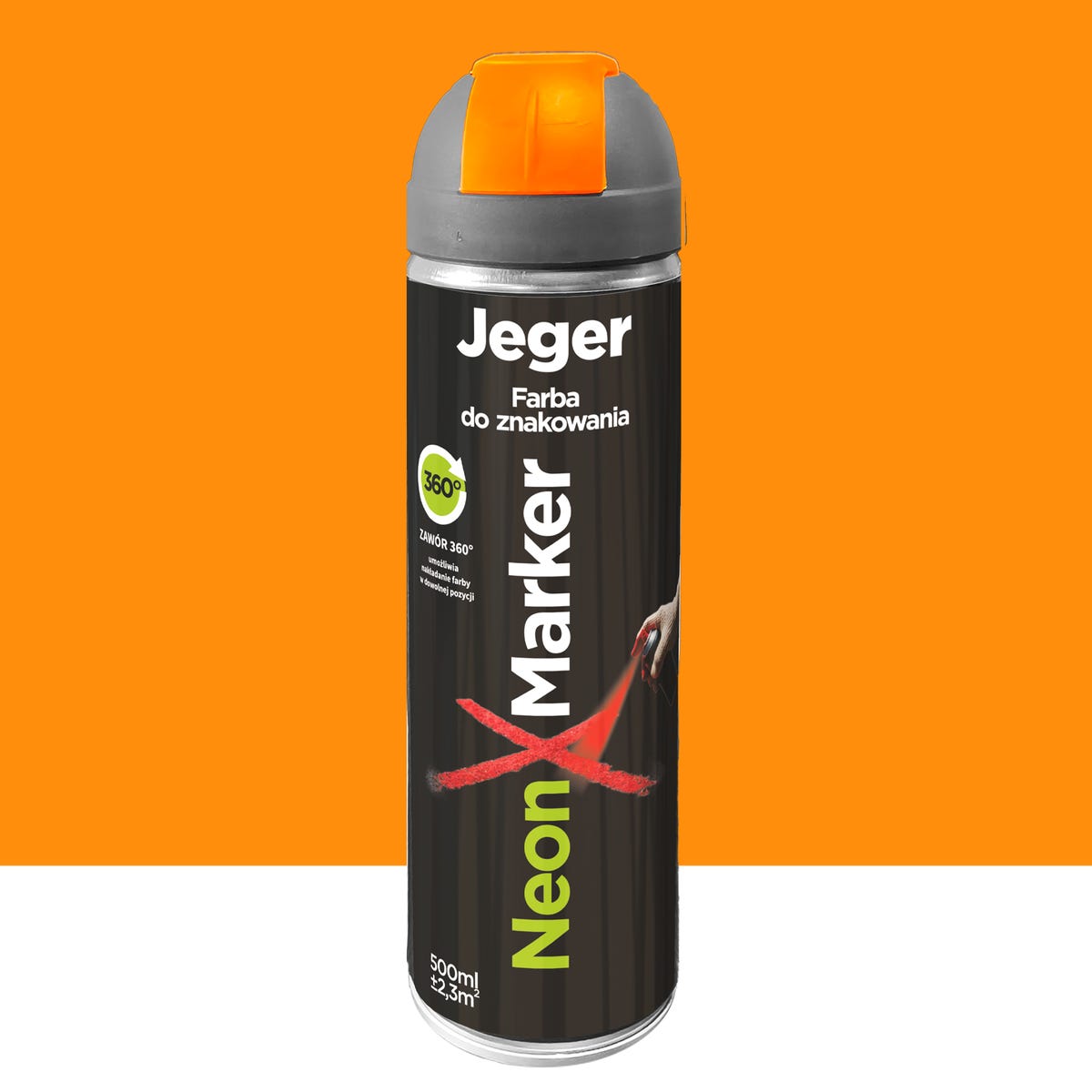 Farba do znakowania w sprayu Fluo pomarańczowa 500 ml Jeger