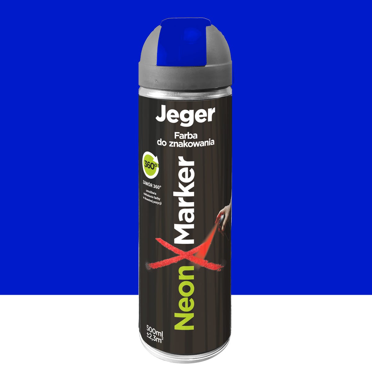 Farba do znakowania w sprayu Fluo niebieska 500 ml Jeger