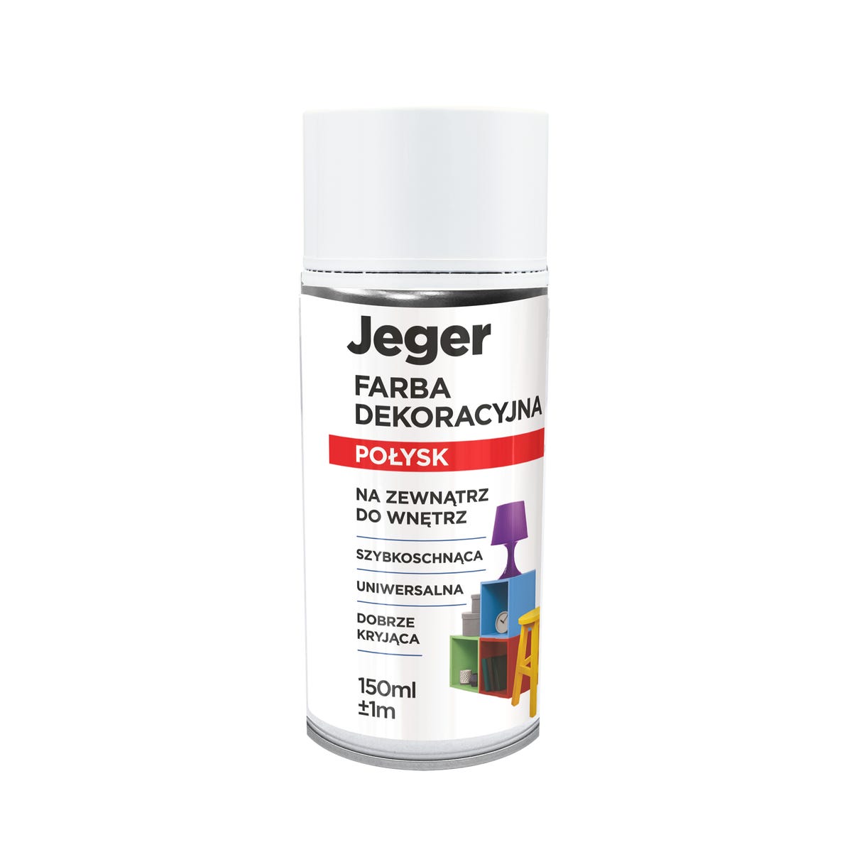Farba dekoracyjna w sprayu biała połysk 150 ml Jeger