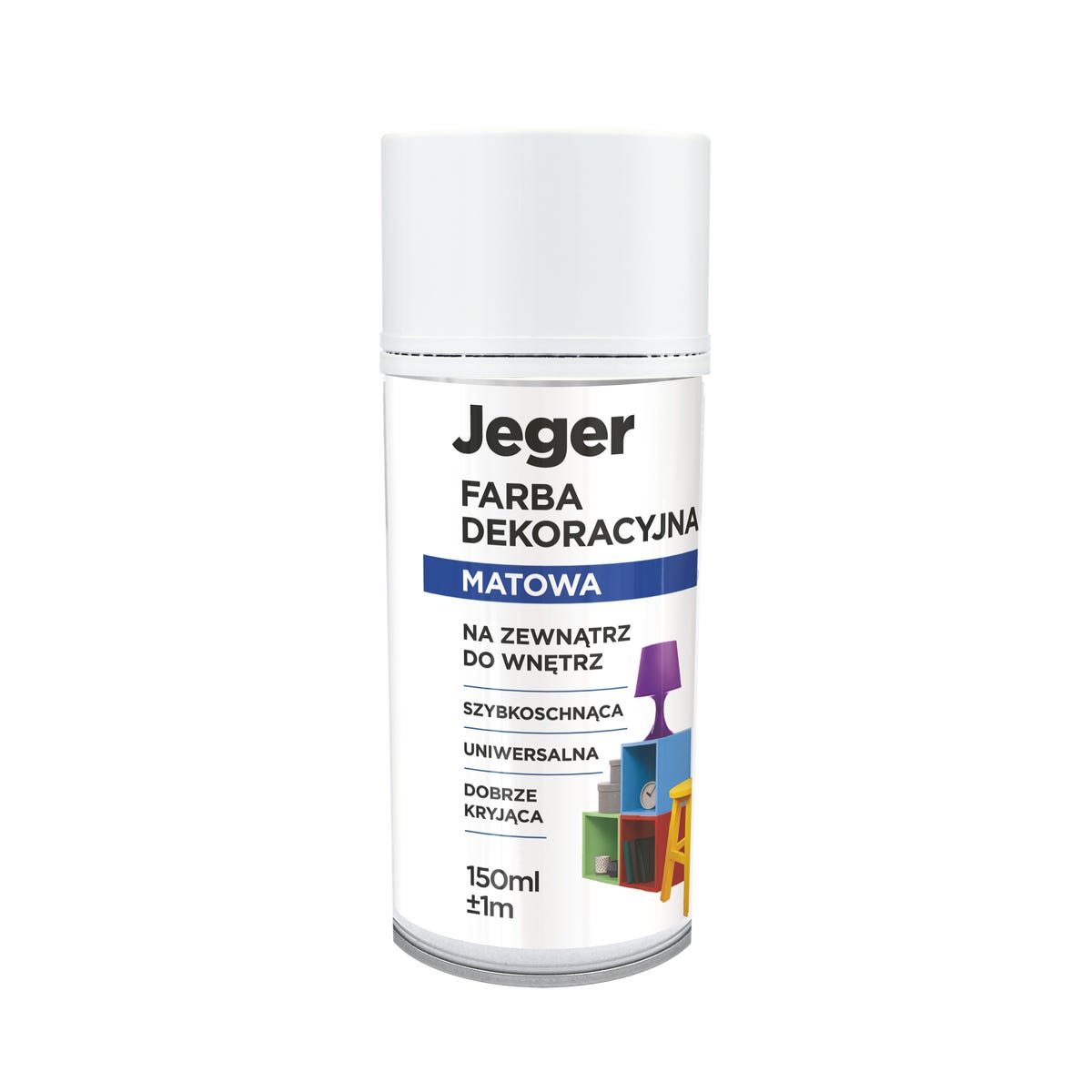 Farba dekoracyjna w sprayu biała mat 150 ml Jeger