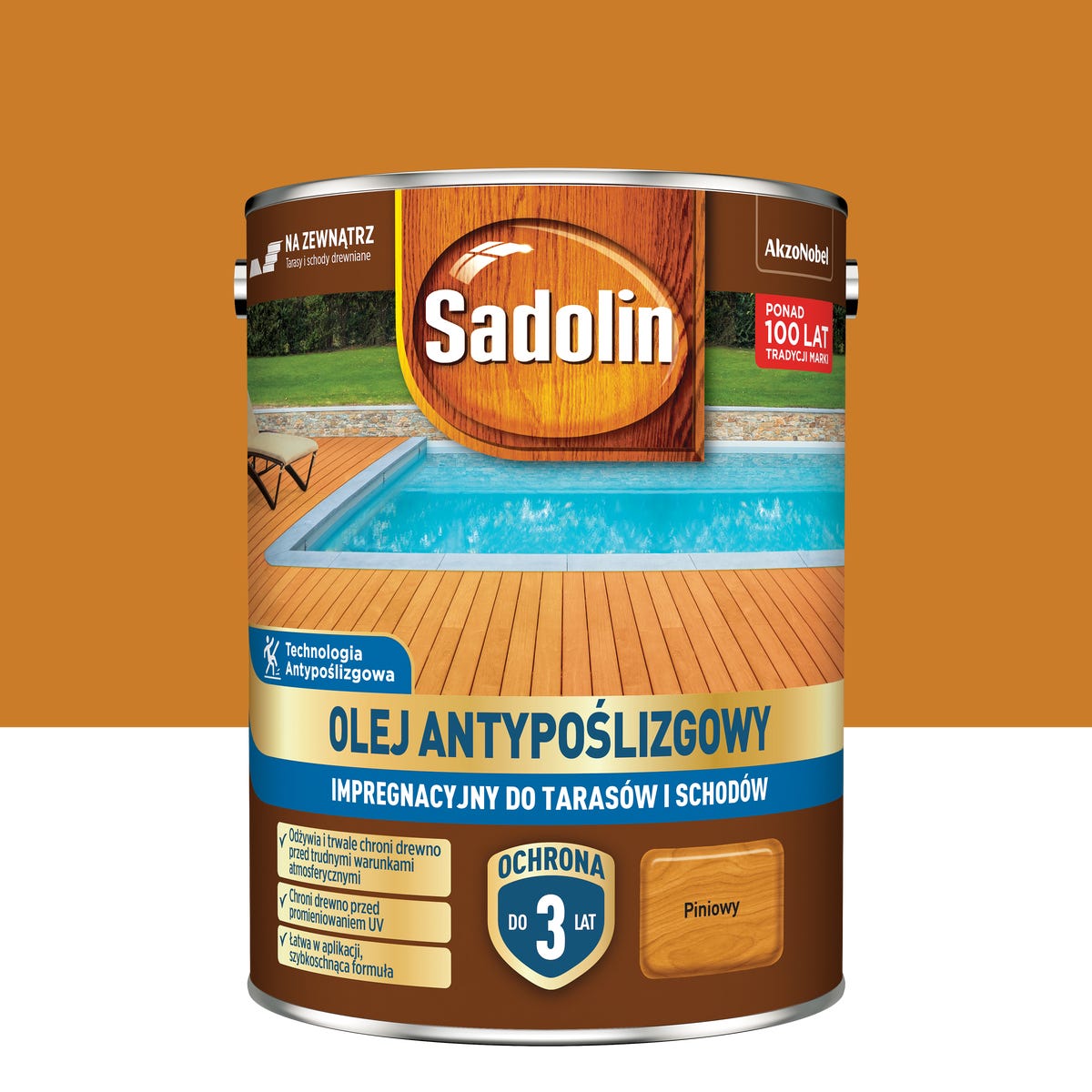 Olej antypoślizgowy do tarasów i schodów Pinia 4.5 l Sadolin
