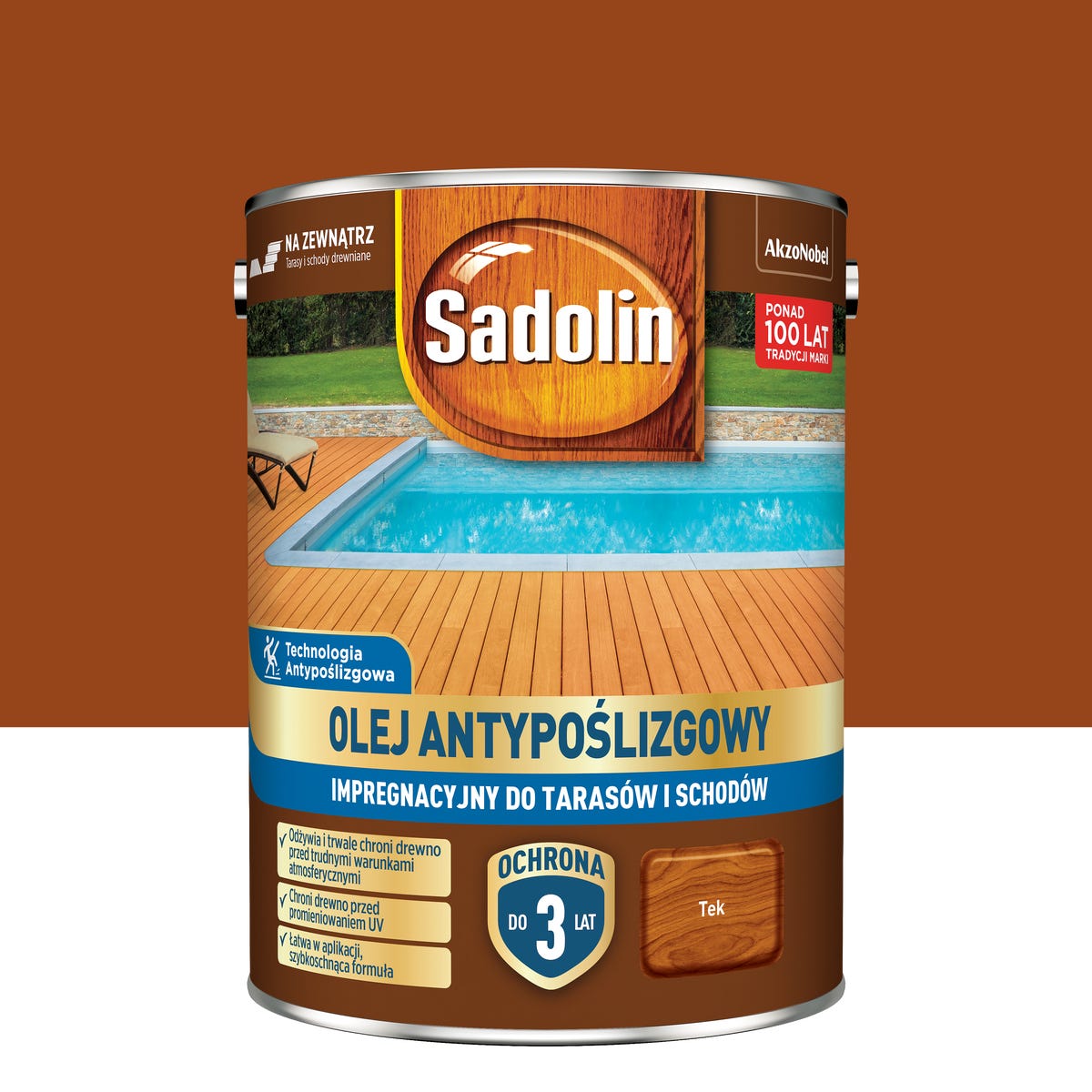 Olej antypoślizgowy do tarasów i schodów Tek 4.5 l Sadolin