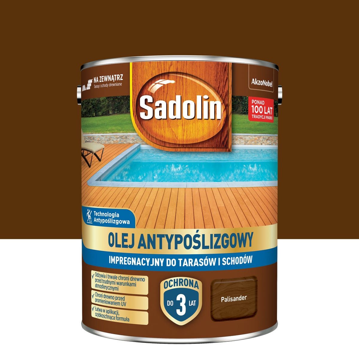 Olej antypoślizgowy do tarasów i schodów Palisander 4.5 l Sadolin