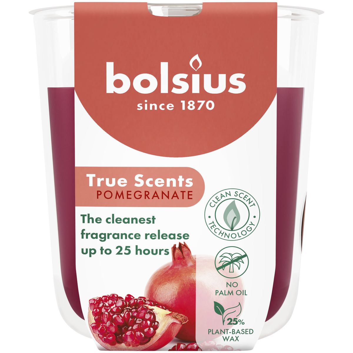 Świeca zapachowa Pomegranate Bolsius 24 godziny