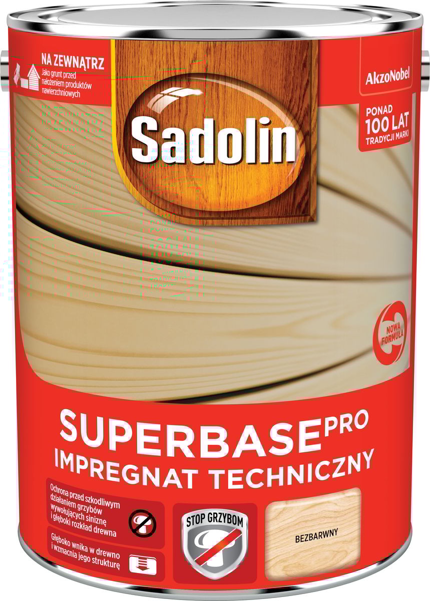 Impregnat do drewna techniczny Superbase Pro bezbarwny 5 l Sadolin
