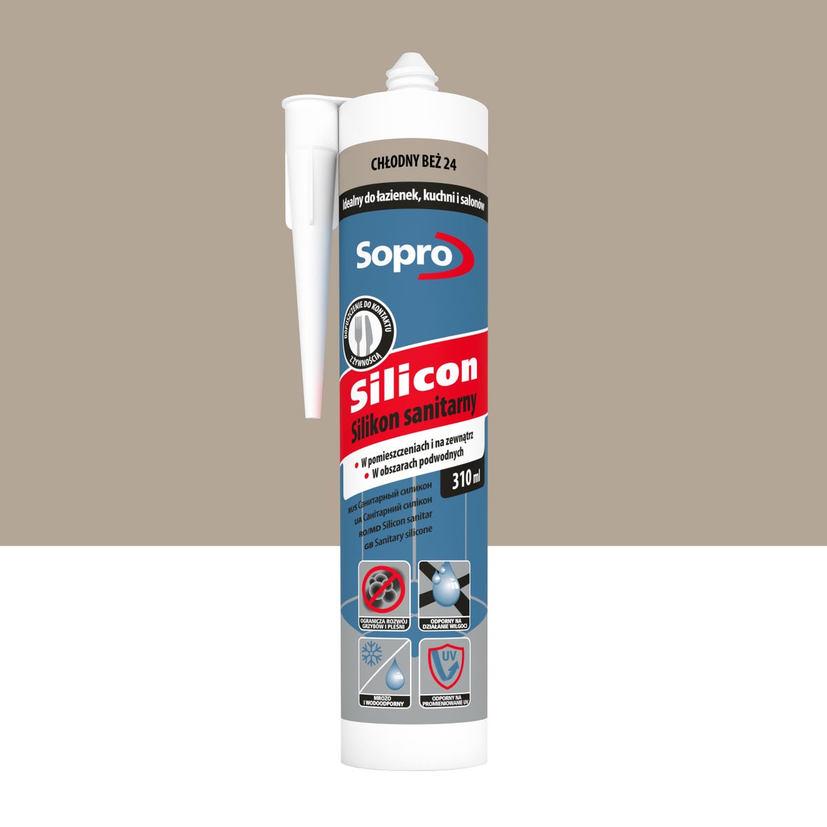 Sopro Silikon sanitarny 310 ml Chłodny beż 24