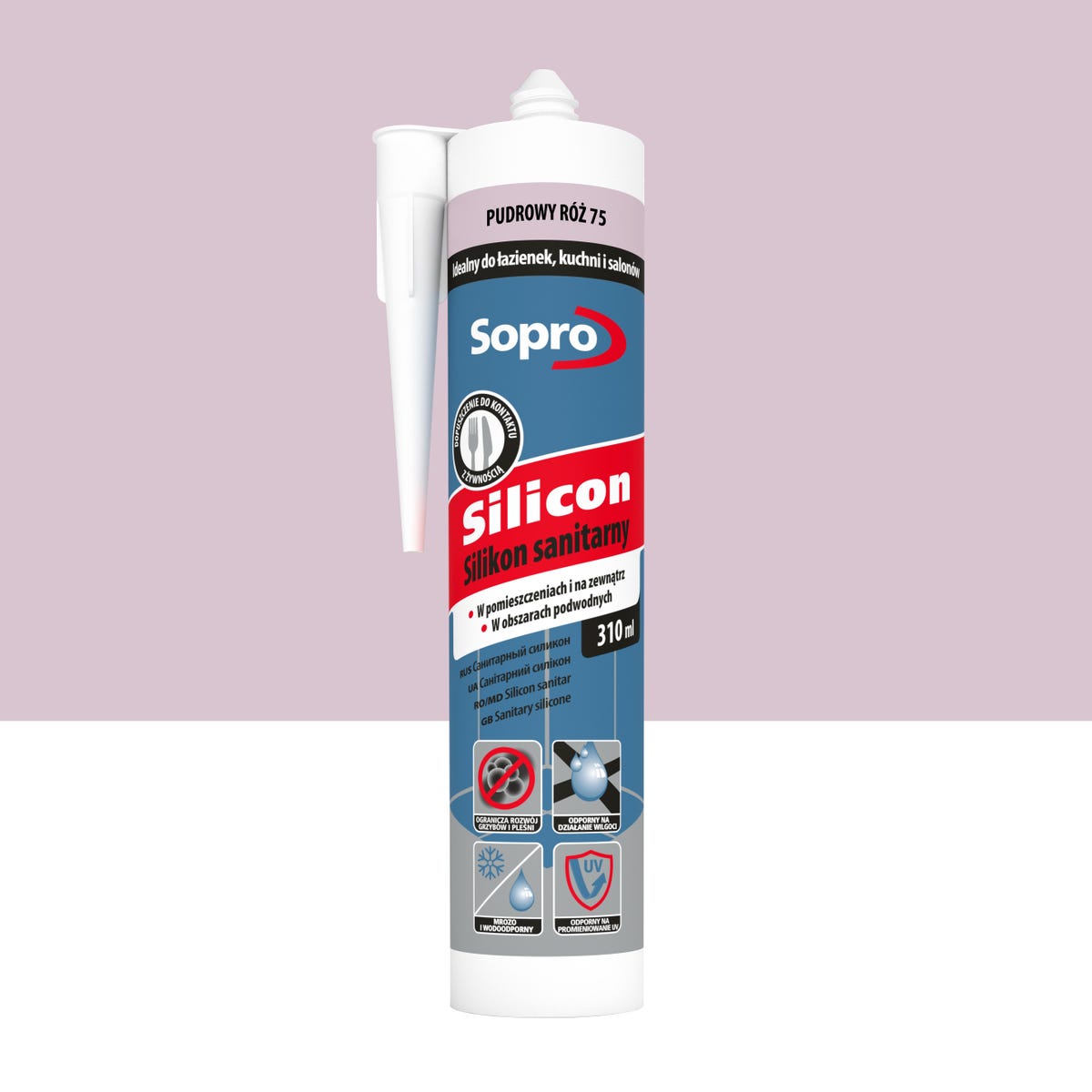 Sopro Silikon sanitarny 310 ml Pudrowy róż 75