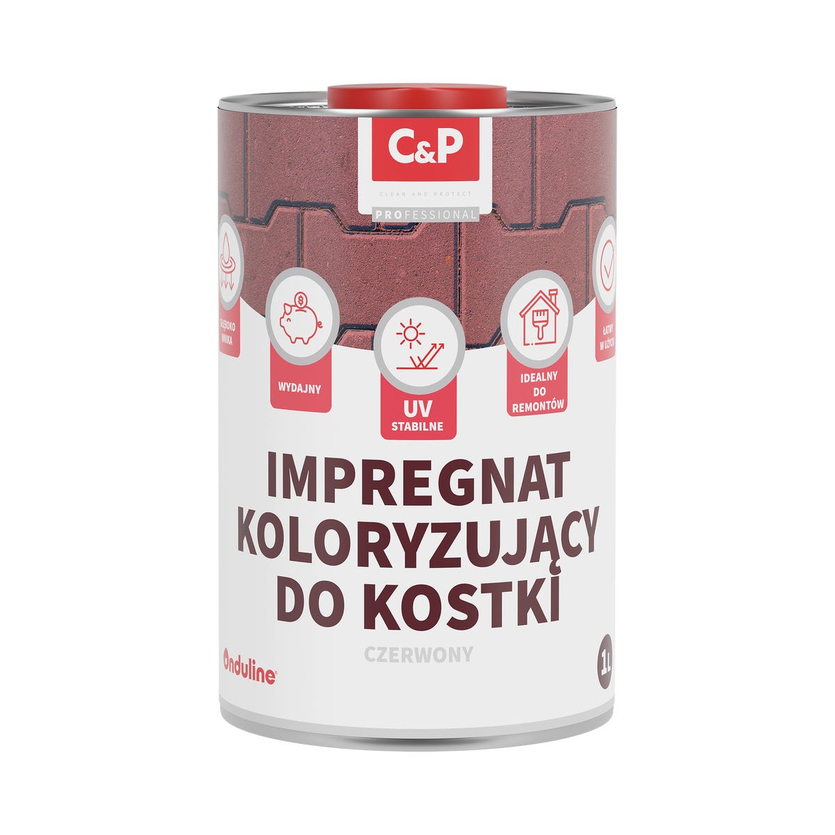 Impregnat do kostki brukowej koloryzujący czerwony C&P 1 litr