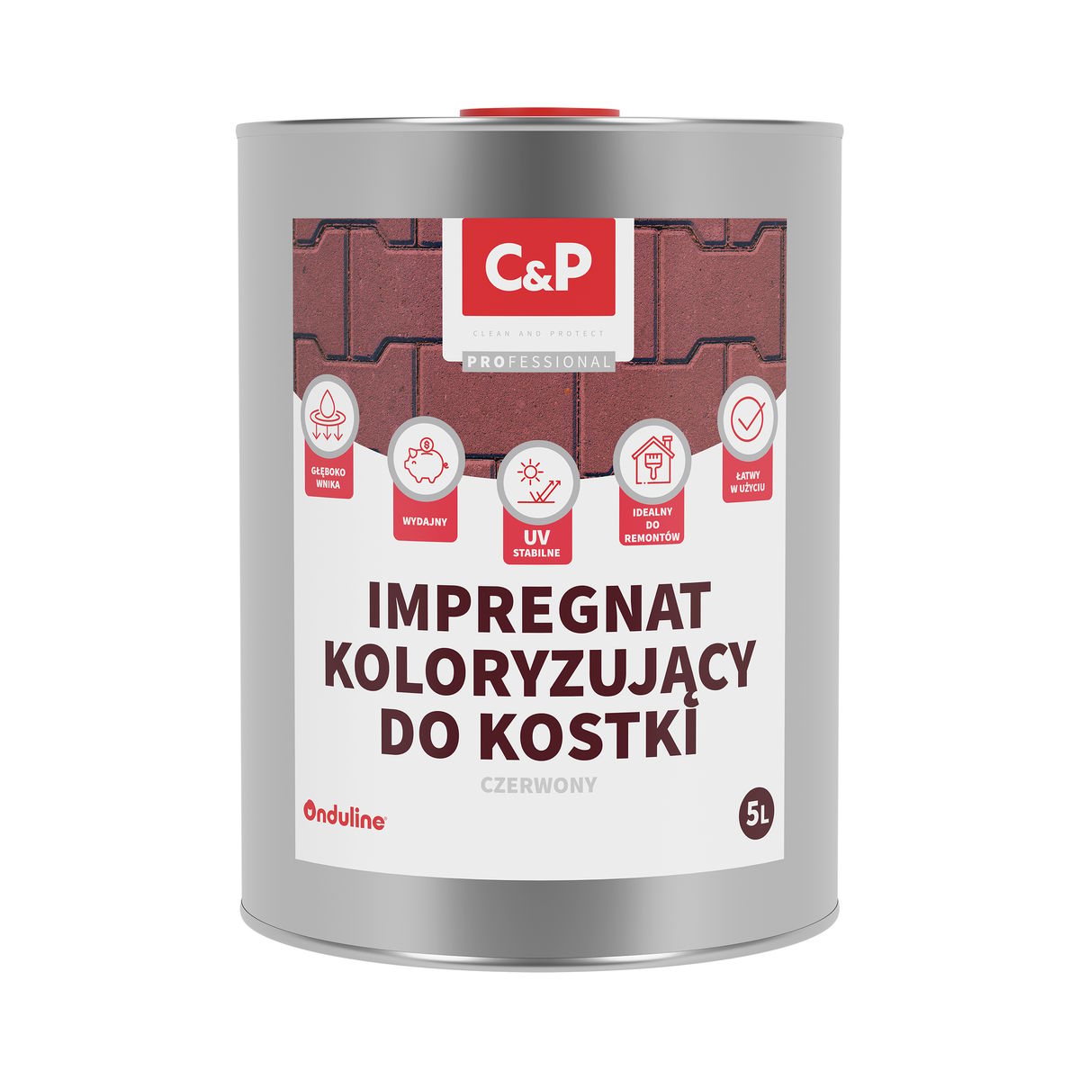Impregnat do kostki brukowej koloryzujący czerwony C&P 5 litrów