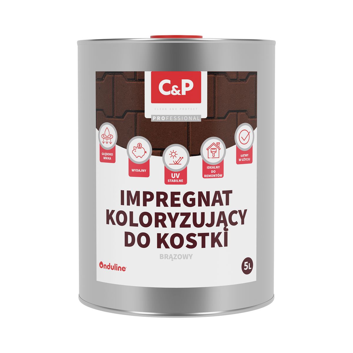 Impregnat do kostki brukowej koloryzujący brązowy C&P 5 litrów