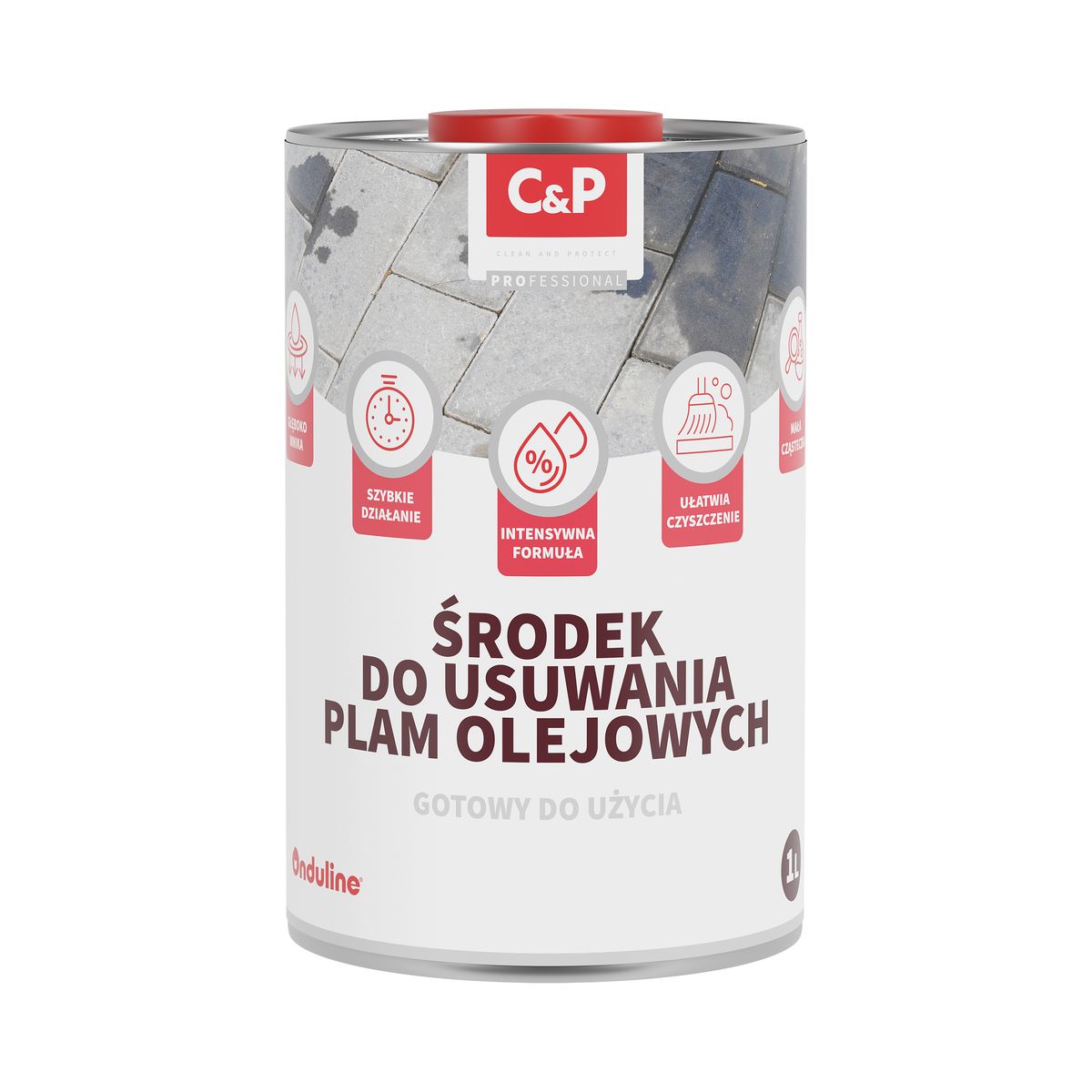 Dezaktywator powierzchniowy środek do czyszczenia plam oleju z kostki brukowej i betonu C&P 1 litr