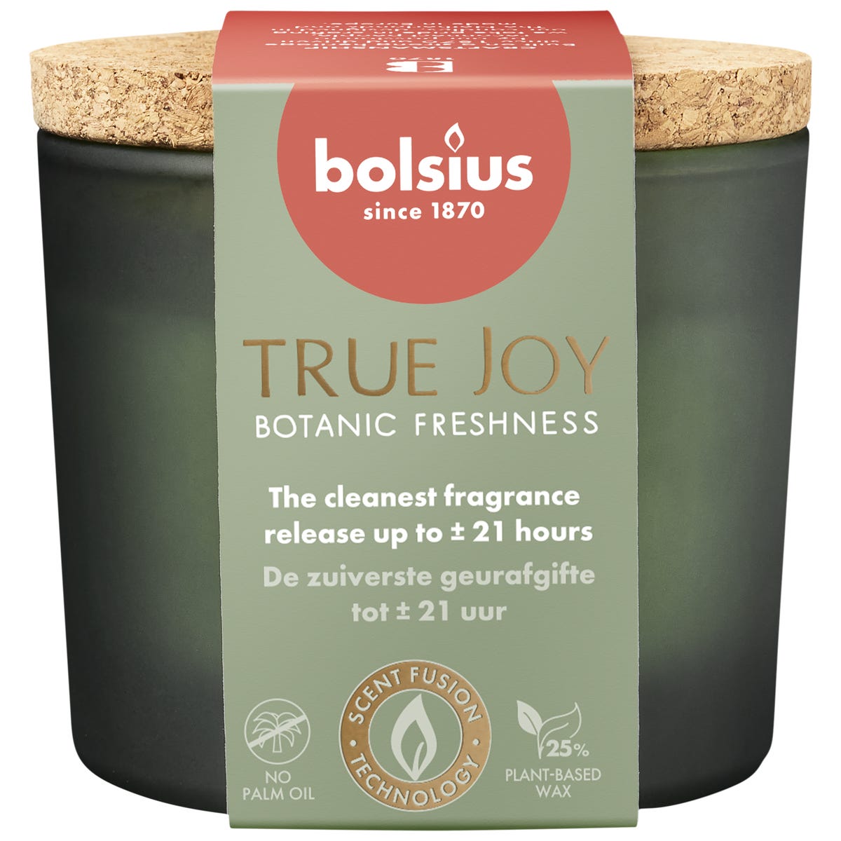 Świeca zapachowa Bolsius True Joy Botanic Freshness 21 godzin