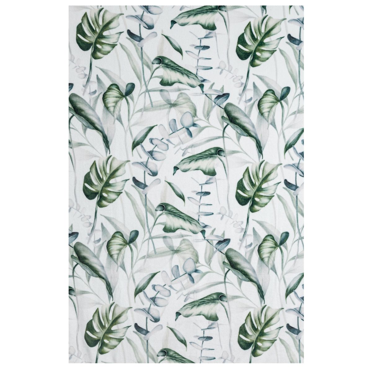 Koc 150x200 cm Ellen zielona biała oliwka monstera poliester