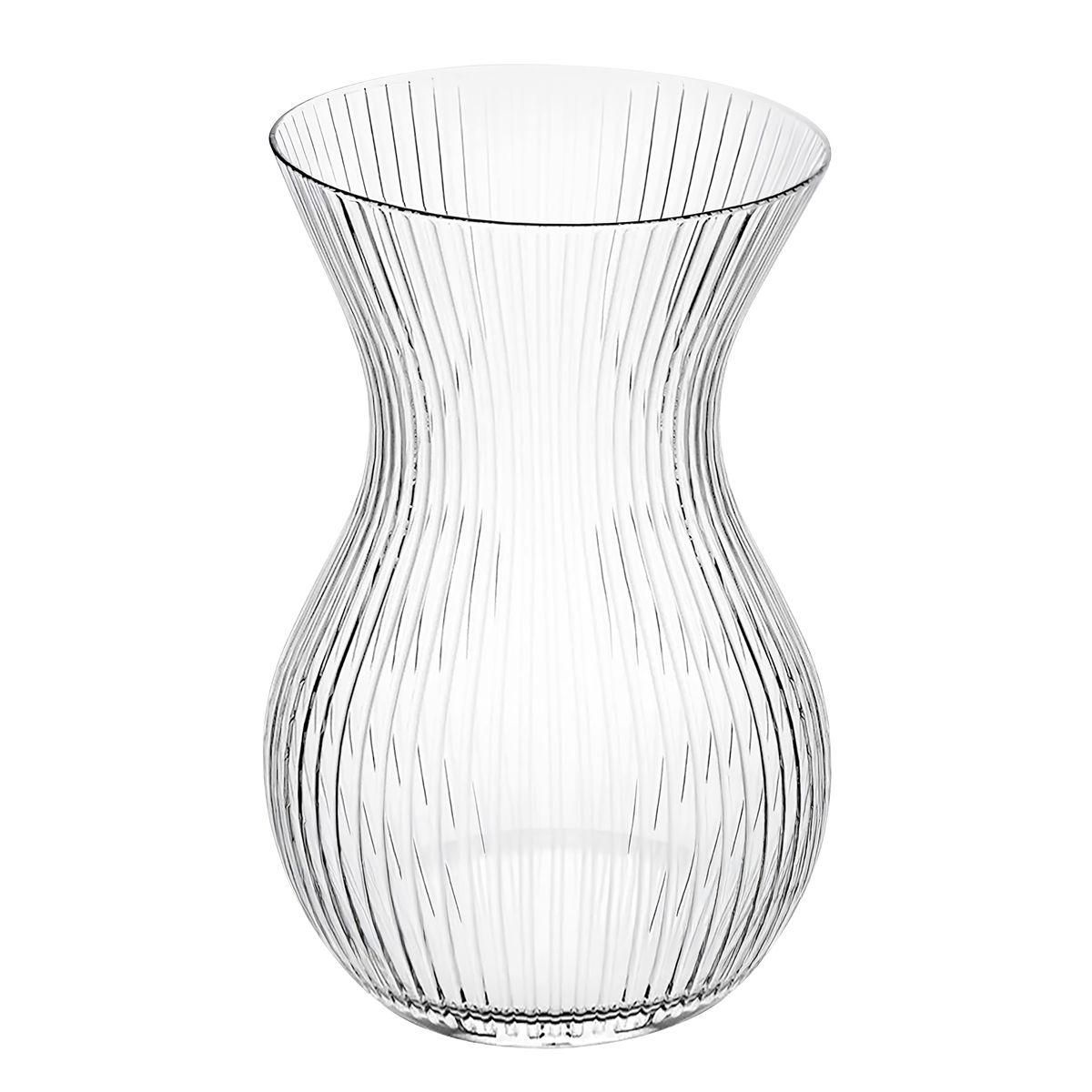 Wazon szklany transparentny dekoracyjny Sasanka Relief 18 cm