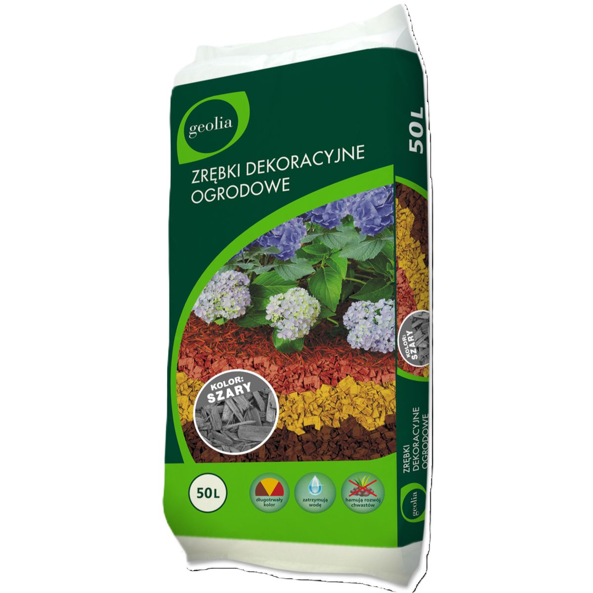 Zrębki dekoracyjne szare 50l Geolia