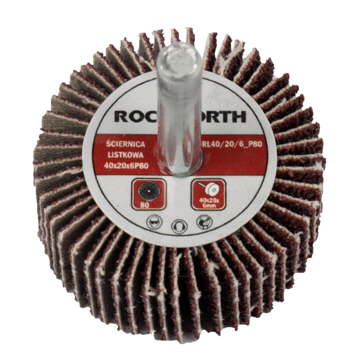 ROCKWORTH Ściernica listkowa trzpieniowa 40x20x6mm P80