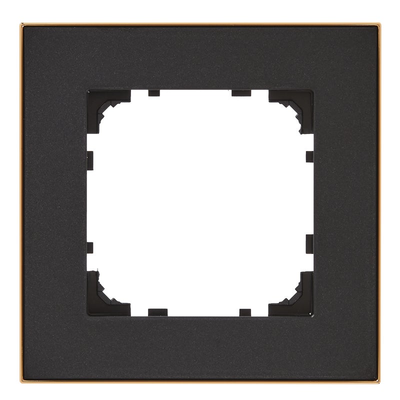 Ramka pojedyncza Simon 55 Duo czarna złota Kontakt Simon