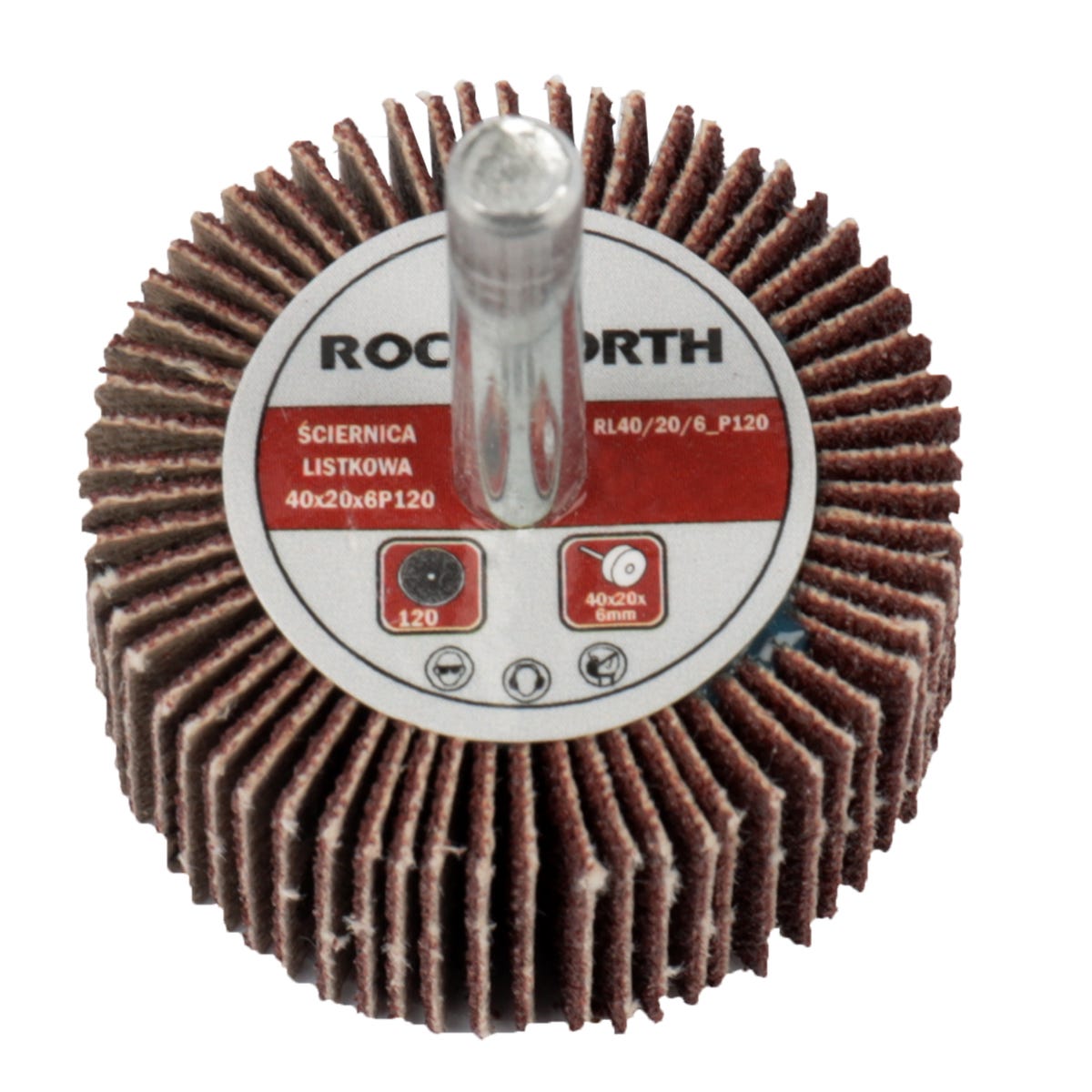 ROCKWORTH Ściernica listkowa trzpieniowa 40x20x6mm P120